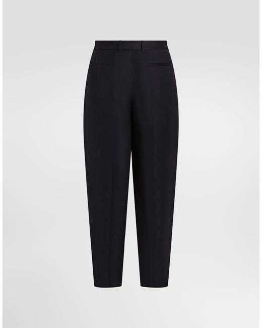 Dolce & Gabbana Blue Flannel Trousers for men