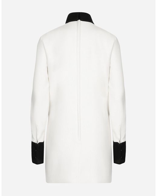 Dolce & Gabbana ショートドレス ウールクロス サテンディテール White