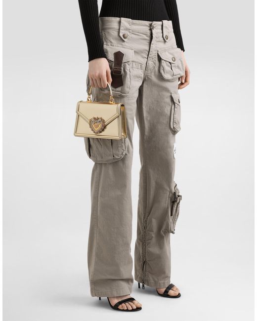 Dolce & Gabbana Devotion バッグ スモール モルドレ ナッパレザー Natural