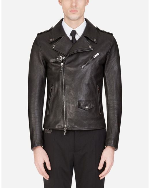 dolce and gabbana leather jacket mens