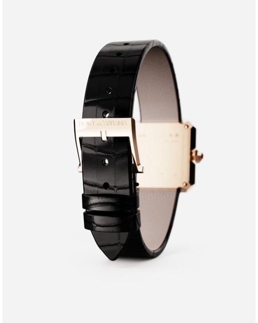 Dolce & Gabbana Black Gold Watch With Diamonds