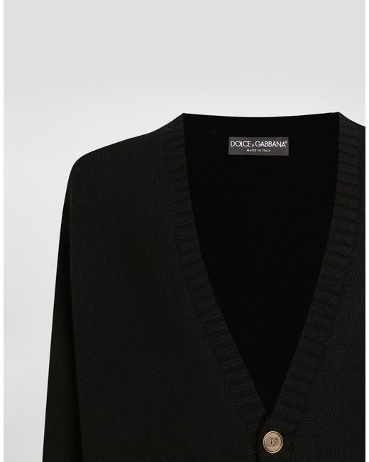 Dolce & Gabbana Black Wool Blend Cardigan for men