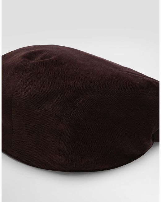 Dolce & Gabbana Brown Velvet Flat Cap for men