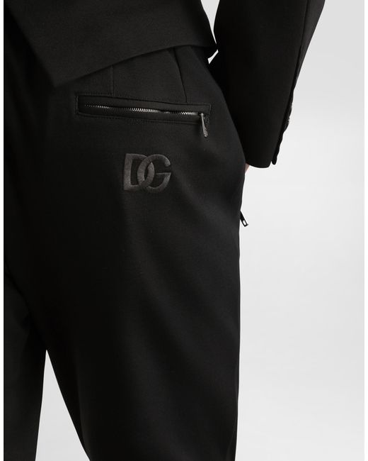 Dolce & Gabbana Black Jersey Jogging Pants With Dg Patch for men
