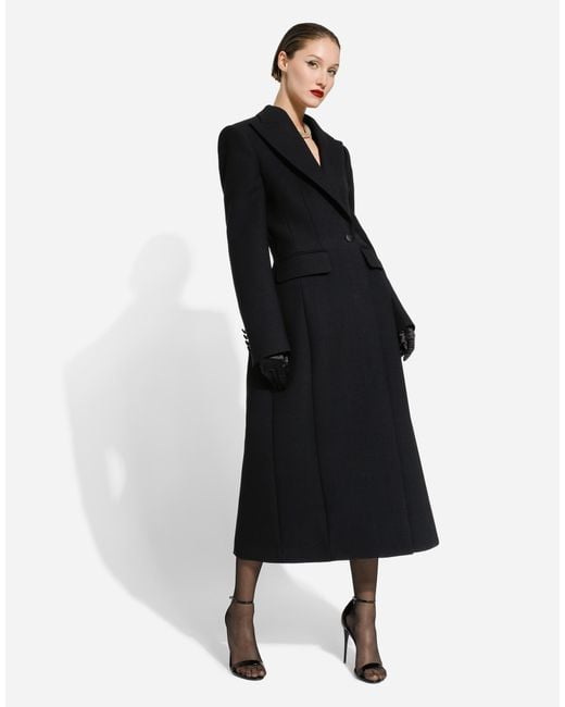 Dolce & Gabbana Black Wool Coat