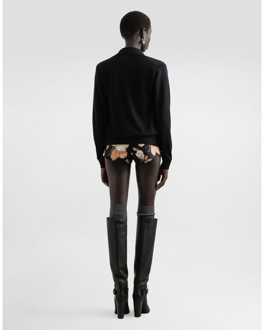 Dolce & Gabbana Multicolor Vintage Rose- Brocade Shorts