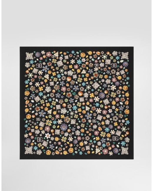 Fular 90 X 90 De Sarga De Seda Dolce & Gabbana de color Black