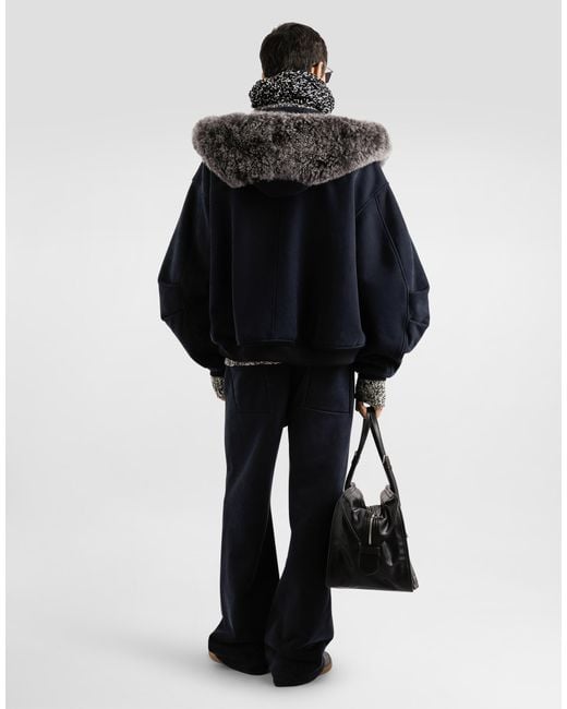 Dolce & Gabbana Blue Hooded Sweatshirt for men