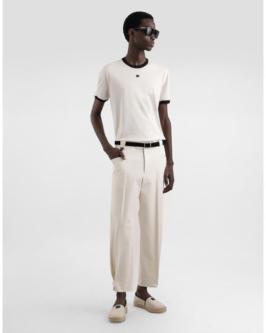 Dolce & Gabbana Hose Aus Gabardine in White für Herren