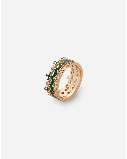 Dolce & Gabbana Metallic Royal Ring 18-Carat And Diamonds for men