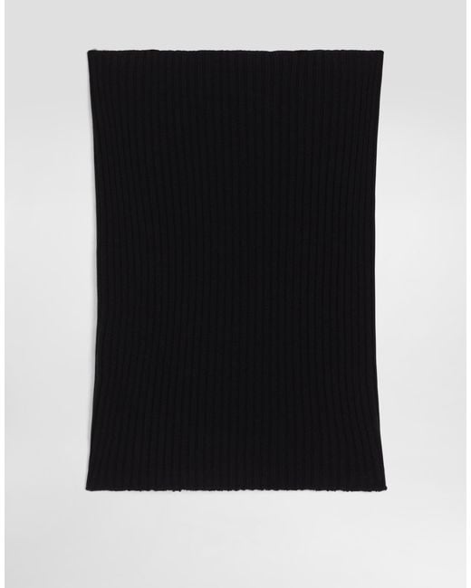 Dolce & Gabbana Black Rib-Knit Neck Warmer for men