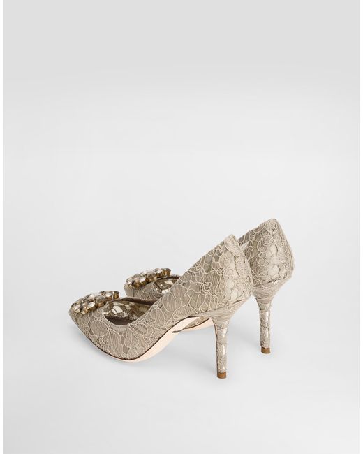 Dolce & Gabbana レインボー パンプス レース ブローチ White