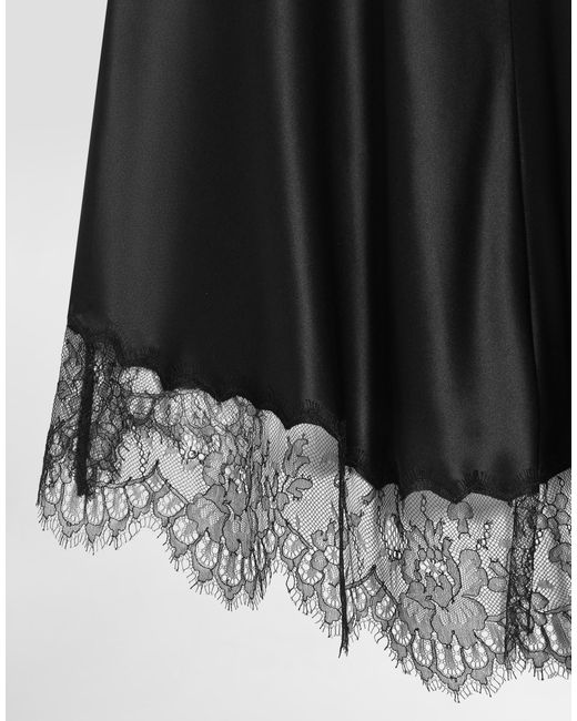 Dolce & Gabbana Black Silk Satin Skirt
