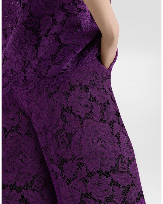 Dolce & Gabbana Cordonetto Lace Trousers Purple