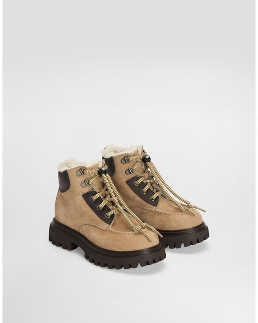 Dolce & Gabbana Multicolor Nubuck Boots for men