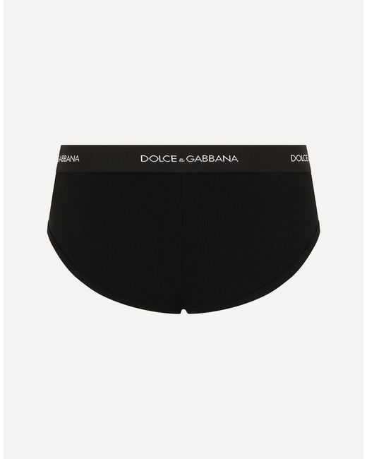Dolce & Gabbana Black Fine-Rib Cotton Brando Briefs for men