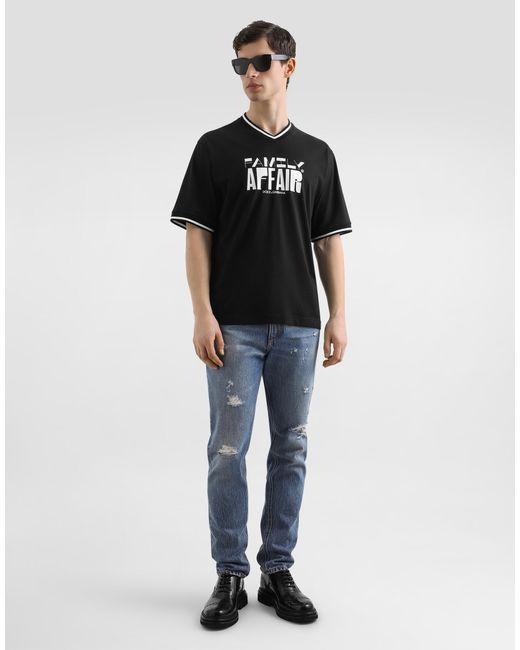メンズ Dolce & Gabbana Regular Cotton Jeans Blue