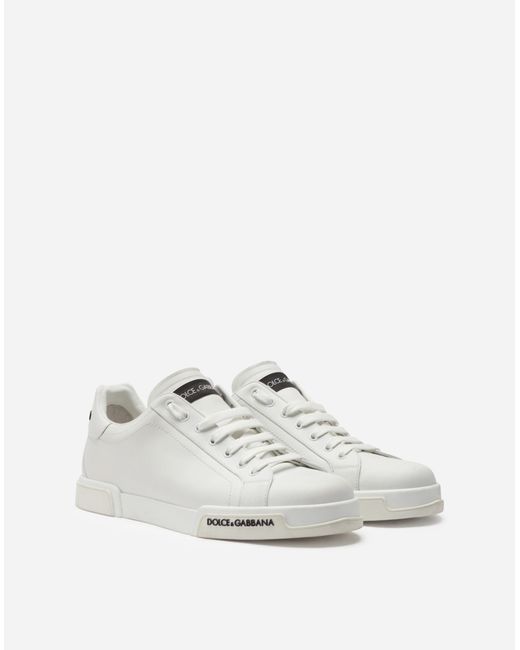 メンズ Dolce & Gabbana ポルトフィーノ スニーカー ナッパカーフスキン White
