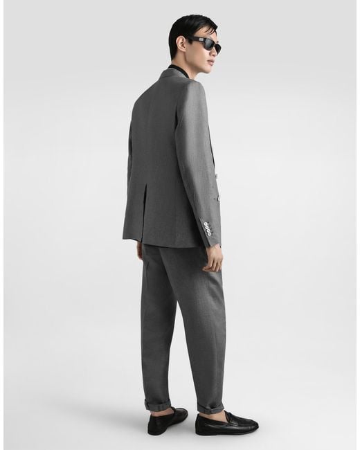 Dolce & Gabbana Gray Sicilia Single-Breasted Jacket for men