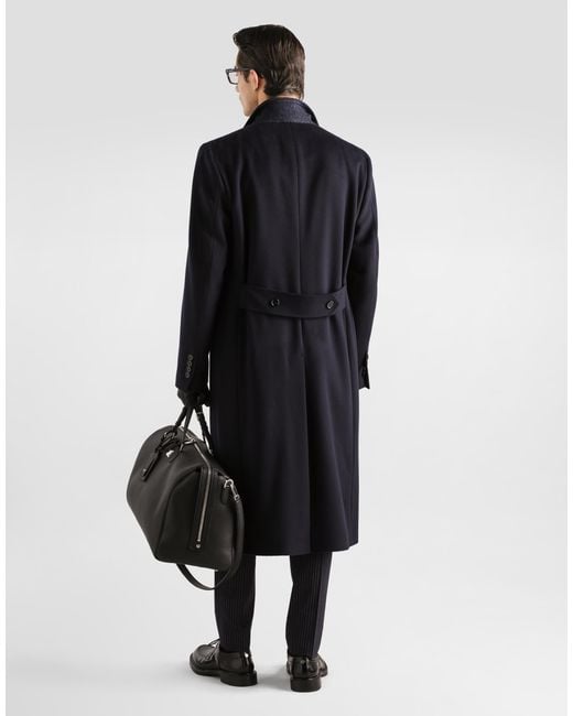 Dolce & Gabbana Blue Wool Pinstripe Trousers for men