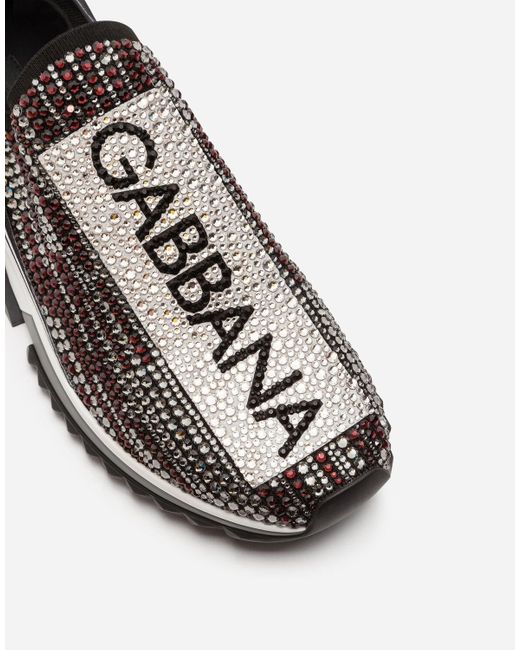 dolce and gabbana sorrento sneakers with rhinestones
