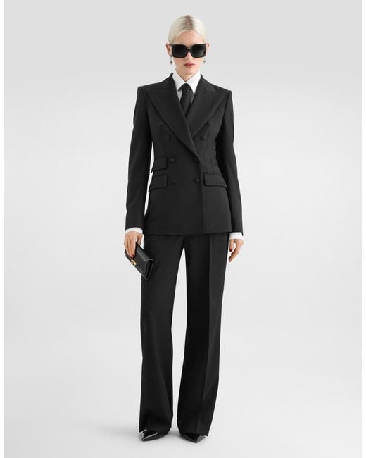 Giacca Turlington Doppiopetto di Dolce & Gabbana in Black