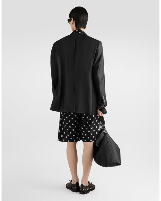 Dolce & Gabbana Black Polka Dot-Print Silk Twill Shirt for men