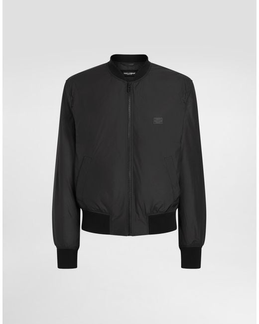 Dolce & Gabbana Black Technical Fabric Bomber Jacket With Tag for men