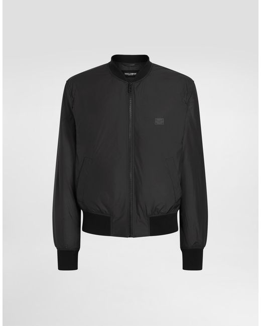 Dolce & Gabbana Black Technical Fabric Bomber Jacket With Tag for men