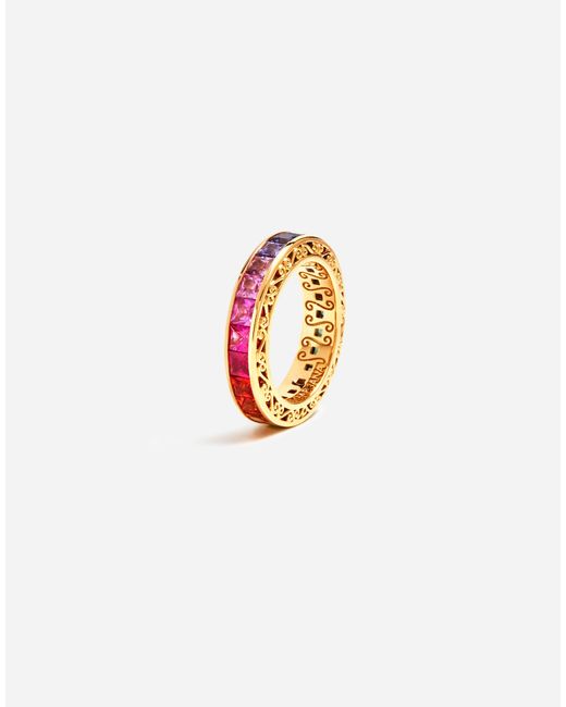 Dolce & Gabbana Pink Multicolor Sapphire Wedding Ring