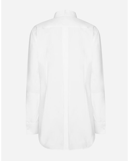 Dolce & Gabbana ピケ フロント コットンポプリン シャツ White