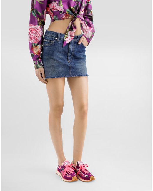 Dolce & Gabbana Blue Denim Miniskirt
