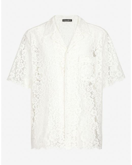 メンズ Dolce & Gabbana シャツ ハワイフィット レース White