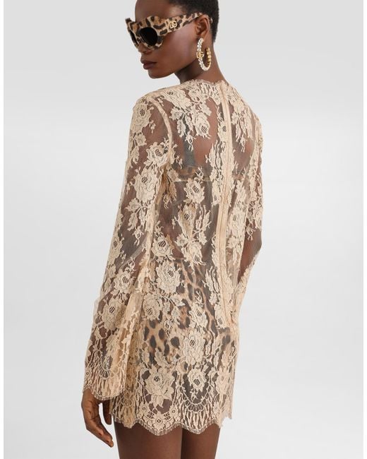 Dolce & Gabbana Natural Lace Dress