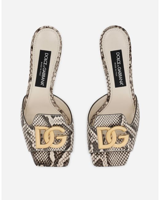 Dolce & Gabbana White Mule Aus Pythonleder