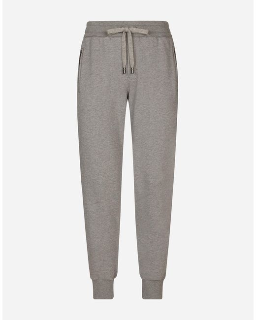 Dolce & Gabbana Jogginghose Aus Jersey Mit Logoplakette in Gray für Herren