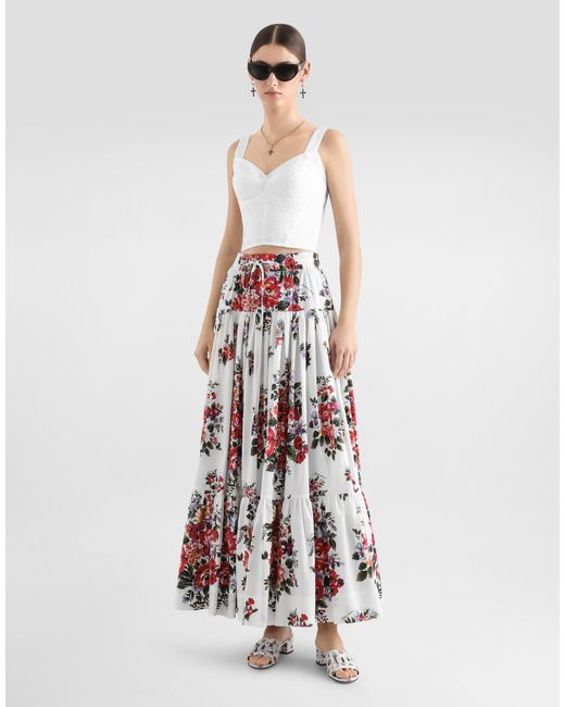 Dolce & Gabbana White Bustierkorsett aus jacquard-miederstoff und spitze