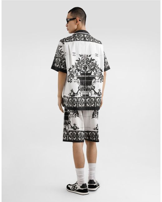 Dolce & Gabbana Black Cotton 'Hawaii' Shirt for men