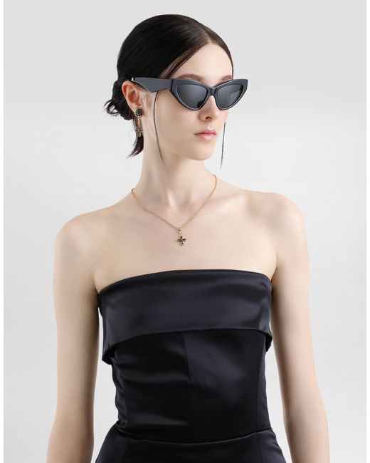 Dolce & Gabbana Black Satin Calf-Length Corset Sheath Dress