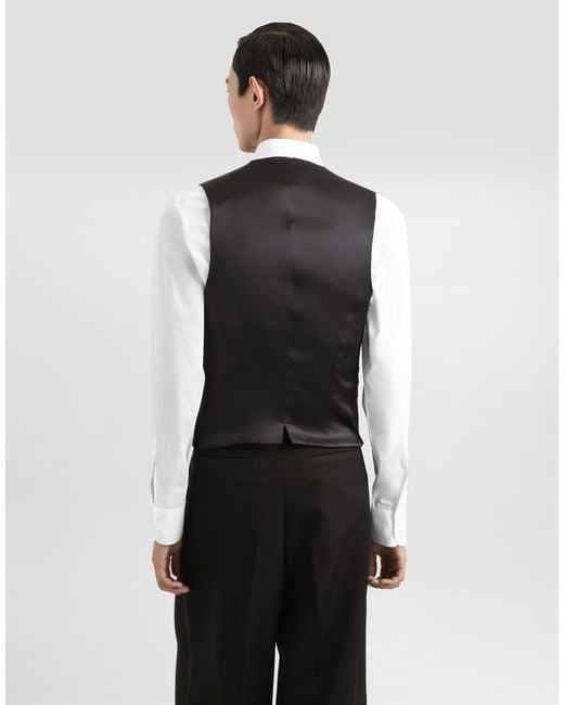 メンズ Dolce & Gabbana Wool And Silk Vest Black