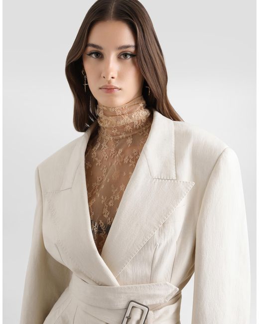 Dolce & Gabbana Natural Single-Breasted Taormina Jacket