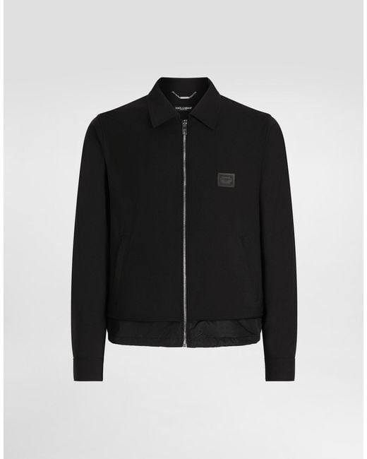 Dolce & Gabbana Black Zip-Up Windbreaker for men