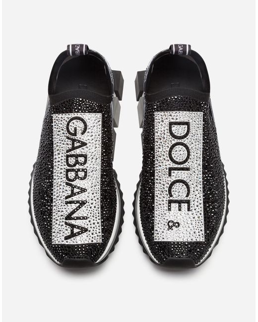 Dolce & Gabbana Sorrento Sneakers With Fusible Crystals in Black for ...