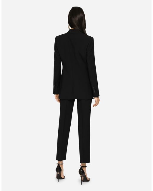Dolce & Gabbana Black Single-Breasted Woolen Turlington Blazer