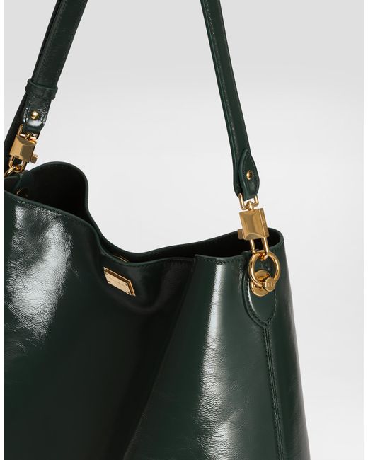 Dolce & Gabbana Black Large Vittoria Calfskin Shoulder Bag