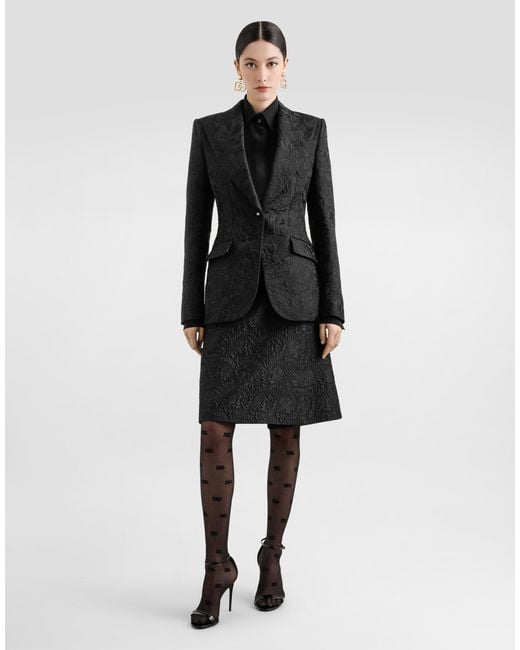 Dolce & Gabbana Black Turlington Brocade Jacket