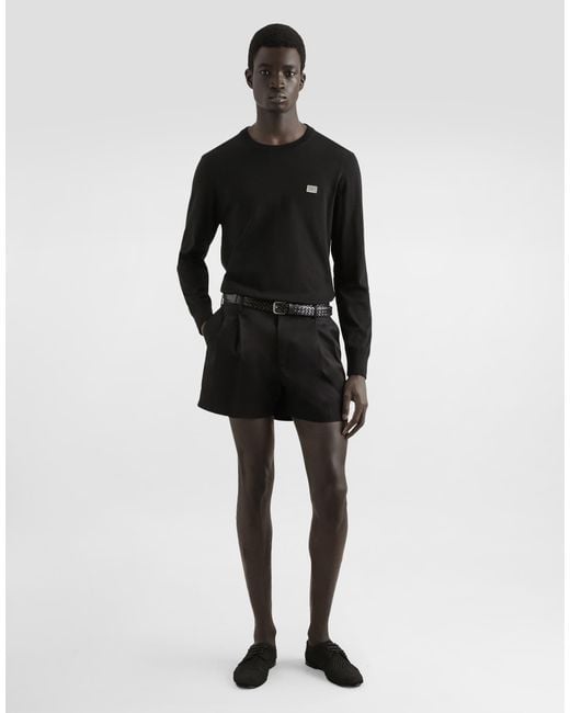 Dolce & Gabbana Black Cotton Round-Neck Sweater With Tag for men
