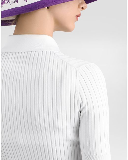 Dolce & Gabbana White Viscose Polo