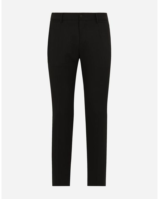 メンズ Dolce & Gabbana パンツ ストレッチウールツイル Black