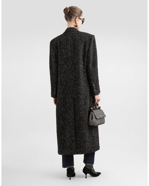 Dolce & Gabbana Black Oversized Double-Breasted Coat